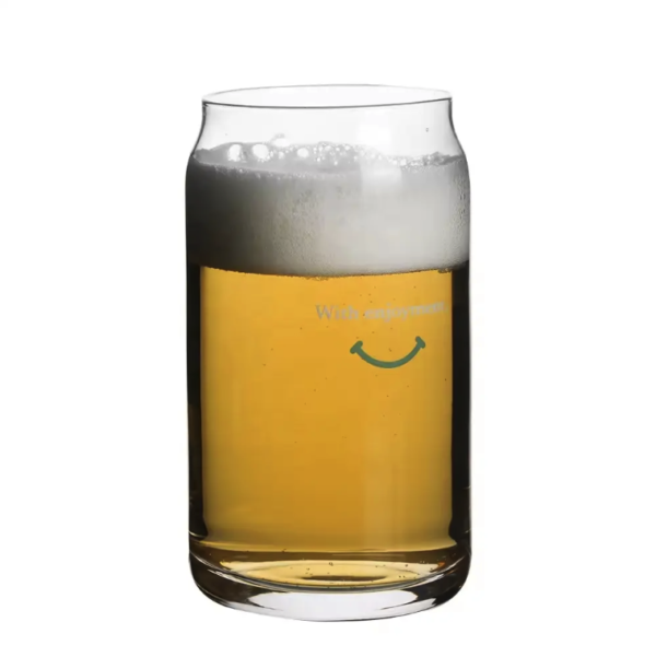 Custom Logo 16-20oz Beer Can Glass Cups w/ Bamboo Lid