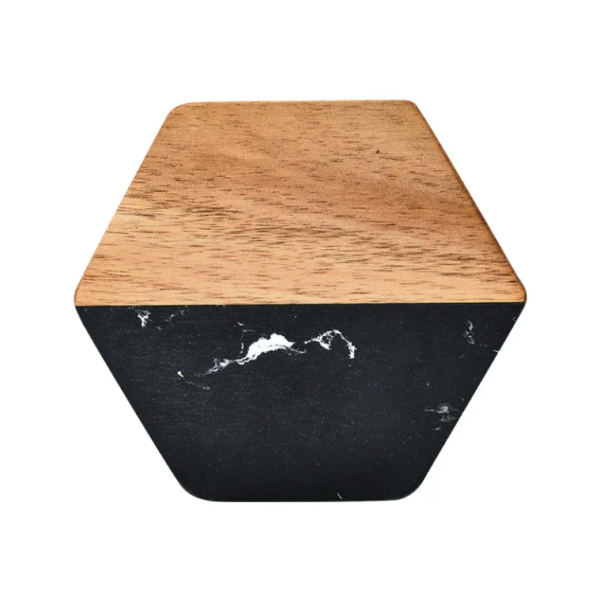 High quality hot selling natural gray stone marble circular acacia wooden coasters - Image 6