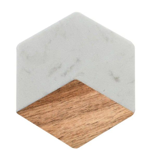 High quality hot selling natural gray stone marble circular acacia wooden coasters - Image 2