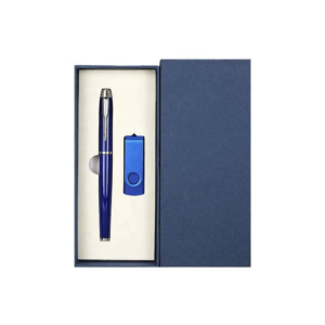 Custom Logo Luxury Blue Metal Gel Pen Set
