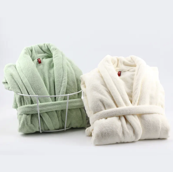 Couples' Coral Fleece Long Bathrobes for Winter - Image 5