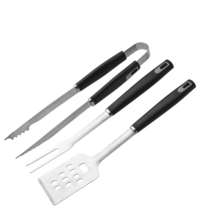 3-Piece Stainless Steel BBQ Tool Set for Outdoor Grilling