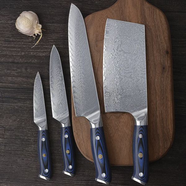 German Stainless Steel Laser Pattern Chef Knife Set - Image 2