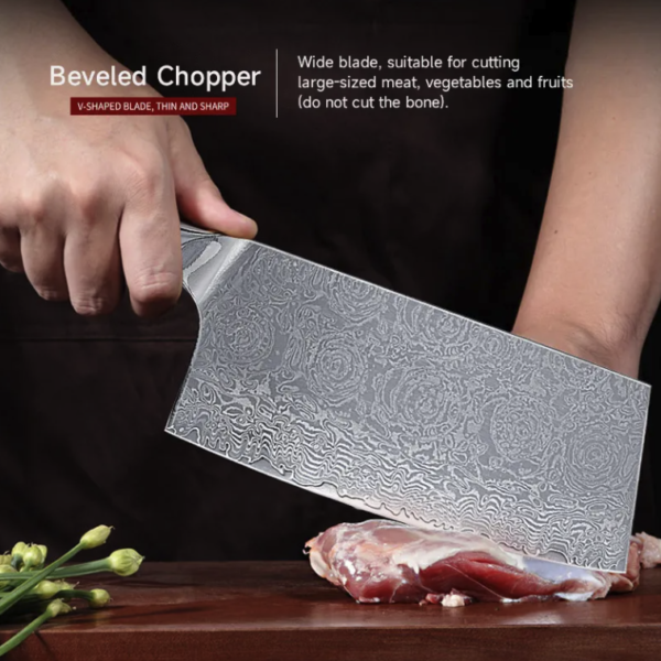 German Stainless Steel Laser Pattern Chef Knife Set - Image 4