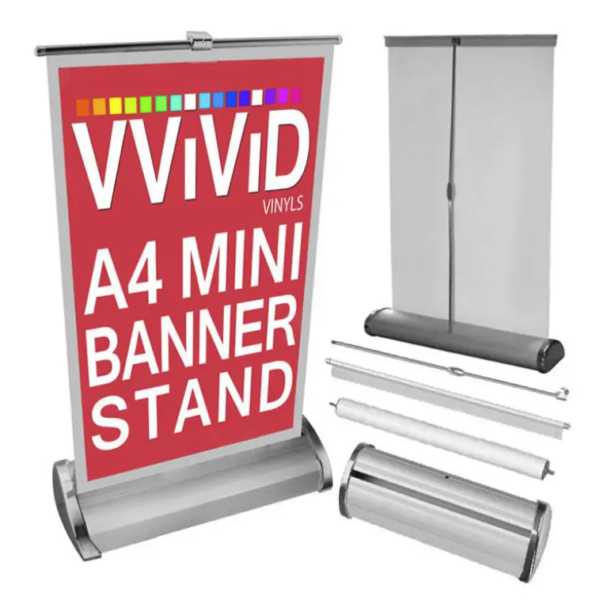 Mini A4/A3 Rollup Banner Stand: Retractable & Portable