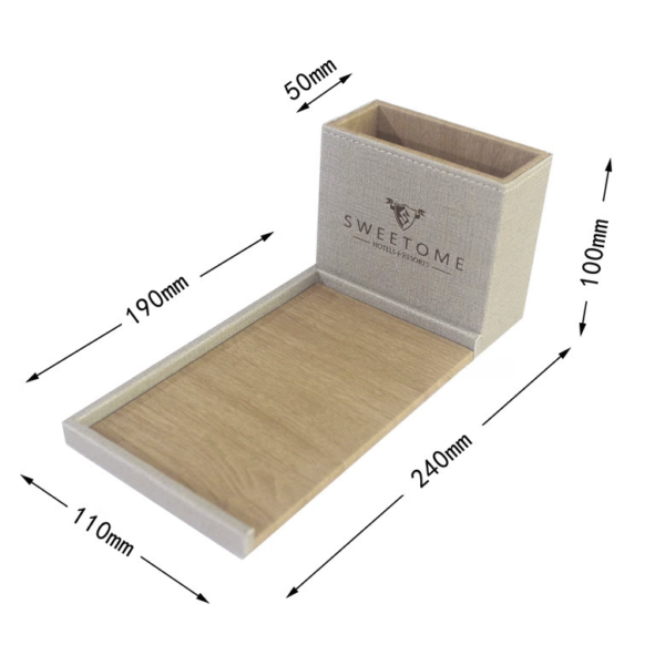 Leather Hotel Room Remote Control Storage Box - Image 6