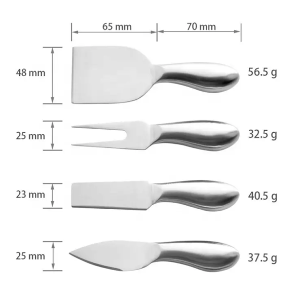 Best Selling Sleek And Sturdy Stainless Steel Cheese Knife Set - Image 2