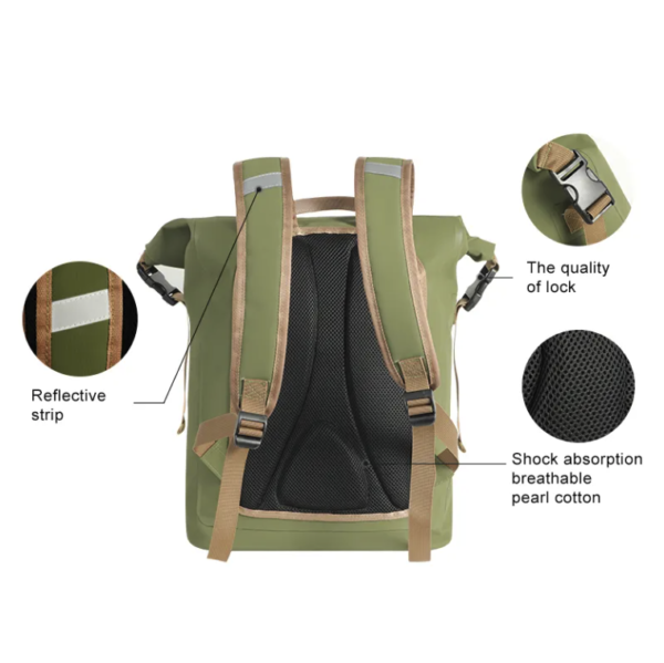 Waterproof 30L Gym Backpack - Roll Top Dry Bag - Image 4