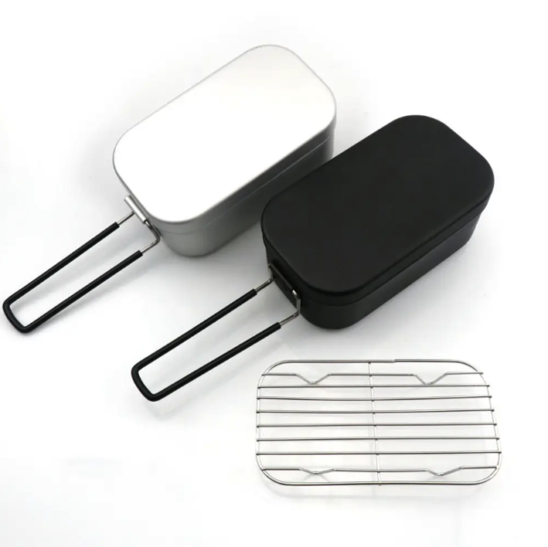 Non-Stick Camping Mess Tin Kit - Lightweight Aluminum - Image 4
