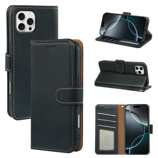 iPhone 15 Pro Max Leather Wallet Case - Flip Cover