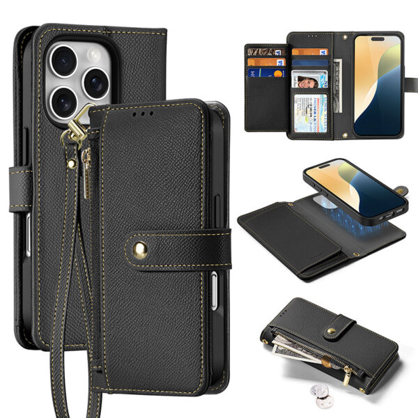 Designer Leather Wallet Cover for S23 Ultra with Card Holder