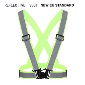 Reflective Green Running Shirt with Safety Band