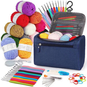 Beginner's Aluminum Knitting & Crochet Kit with Yarn