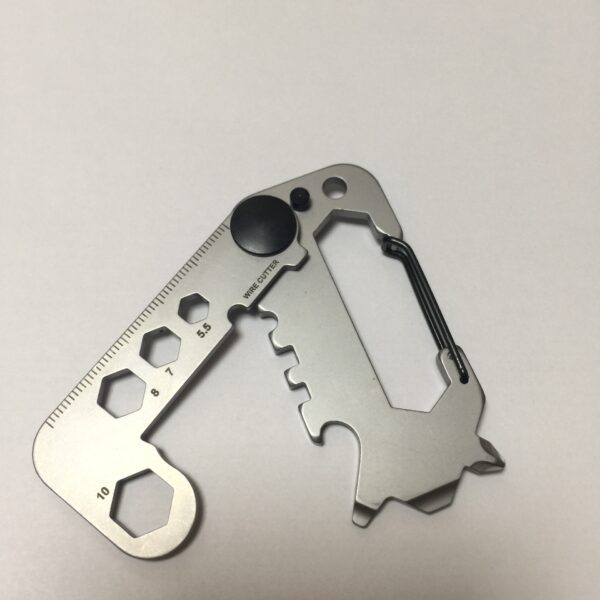 Stainless Steel Carabiner Keychain - Wrench & Bottle Opener - Image 3