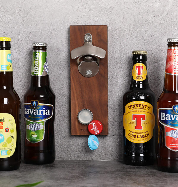 Wooden Multifunctional wall refrigerator set Beer opener metal bottle opener - Image 5