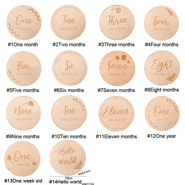 Wholesale Round Wooden Milestone Props for Baby Photos - Image 4