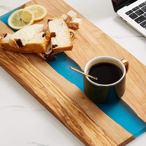 Resin epoxy serving wooden wood cutter chopping charcuterie cutting board - Image 5