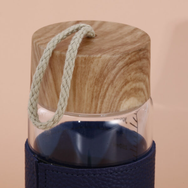 Cute Wood Grain Glass Water Bottle - Silicone Sleeve - Image 4