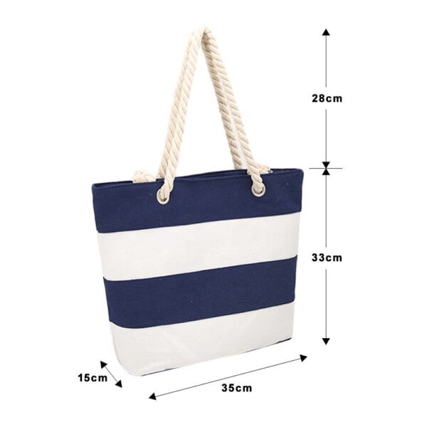 Custom Large Foldable Beach Tote - Canvas Travel Bag - Image 3