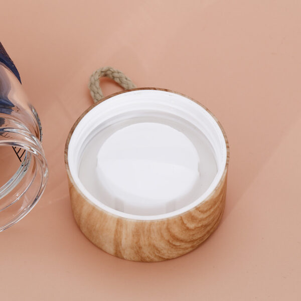 Cute Wood Grain Glass Water Bottle - Silicone Sleeve - Image 5