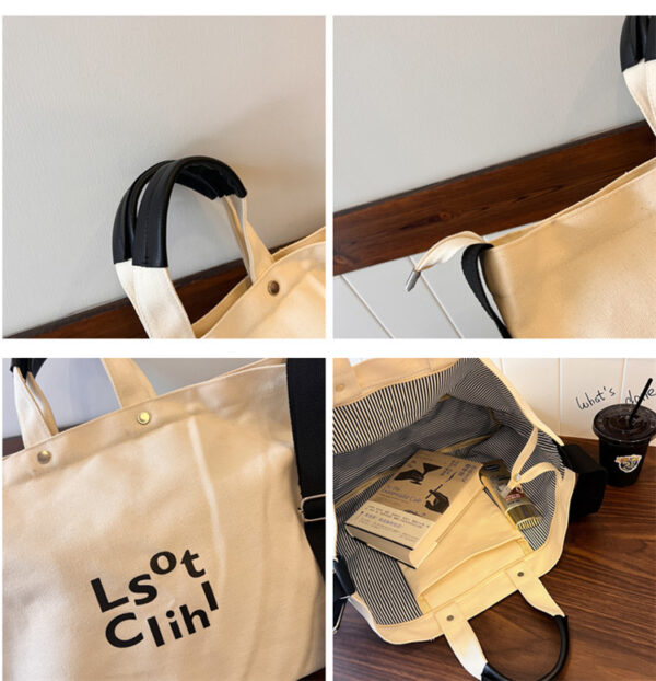 New Fashion Letter-Printed Canvas Crossbody Tote Bags - Image 4