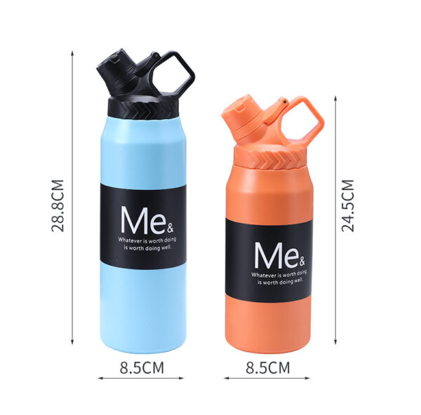 750/950ml Stainless Steel Sports Water Bottle - Outdoor Handle Cup - Image 2