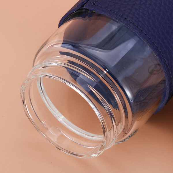 Cute Wood Grain Glass Water Bottle - Silicone Sleeve - Image 7