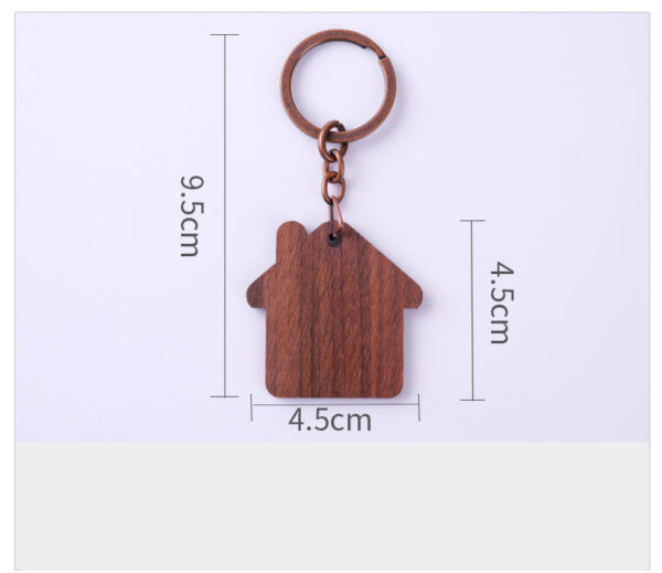 Wholesale Engraved Geometric Wooden Keychains - Image 3
