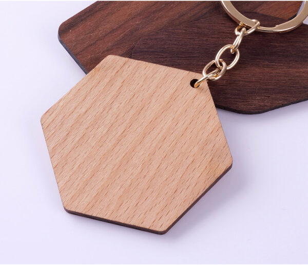 Wholesale Engraved Geometric Wooden Keychains - Image 4