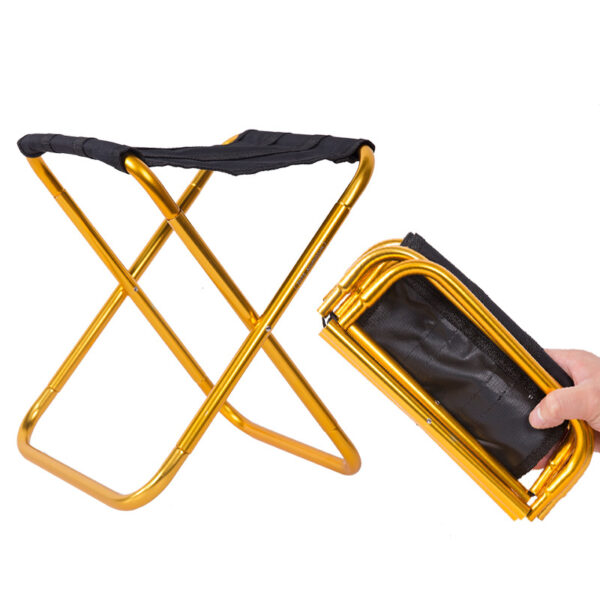Portable Mini Stool - Foldable Beach Camping Chair with Pouch