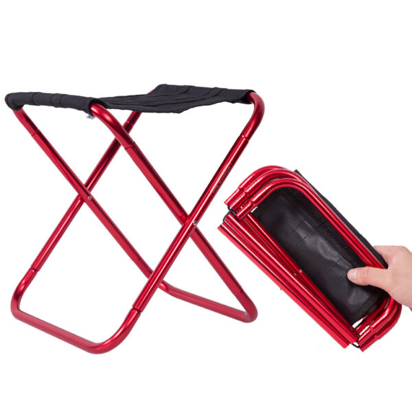 Portable Mini Stool - Foldable Beach Camping Chair with Pouch - Image 2