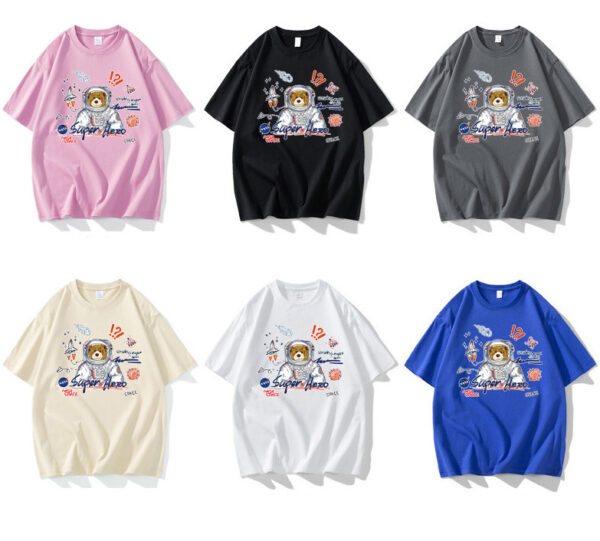 NASA Joint Unisex Cotton Short Sleeve T-Shirt - Backpack Bear - Image 2