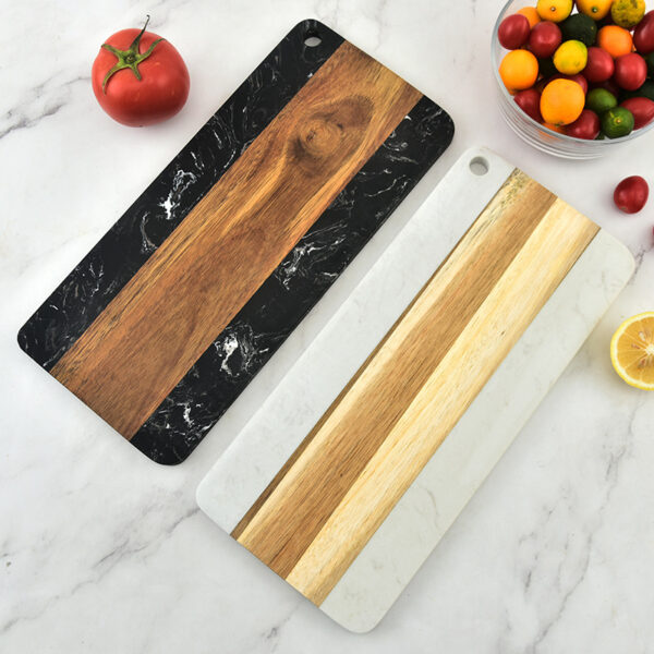 New Acacia Marble Splicing Rectangular Cutting Board - Image 4