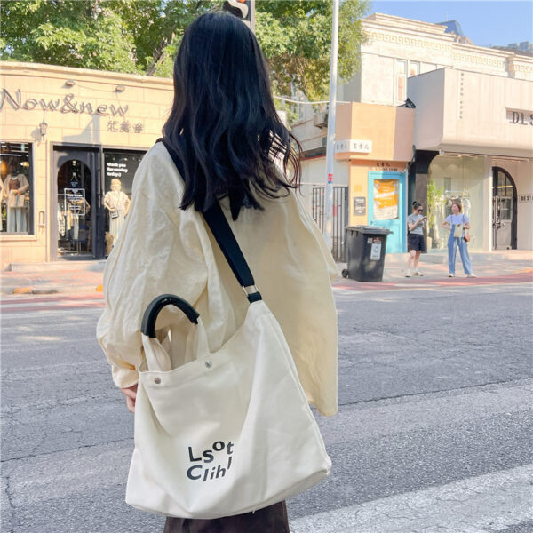 New Fashion Letter-Printed Canvas Crossbody Tote Bags - Image 2