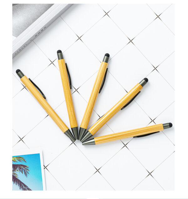 Can print logo bamboo pen, office advertising gift pen, press bamboo pen - Image 2