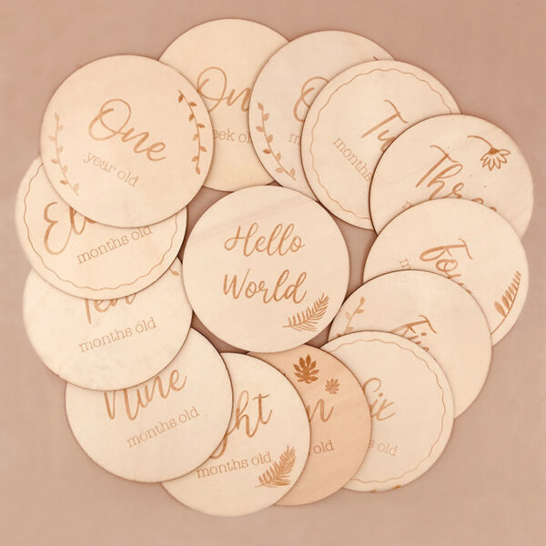 Wholesale Round Wooden Milestone Props for Baby Photos - Image 2