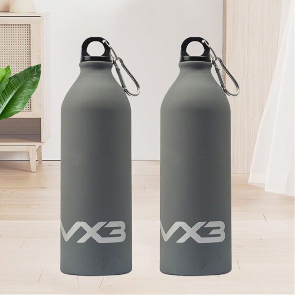 Custom Black Aluminum Bottle: Matt Finish, Silk Screen Print, Screw Cap - Image 4