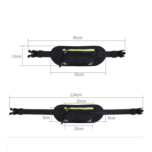 Custom logo running hiking cycling fanny pack black bum waist bag - Image 4