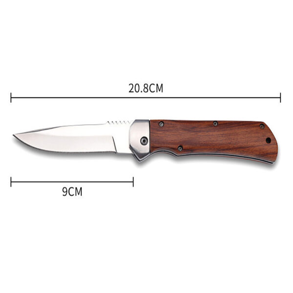 Handmade VG10 Damascus Folding Knife: Engraved, Pocket, Wooden Handle - Image 4