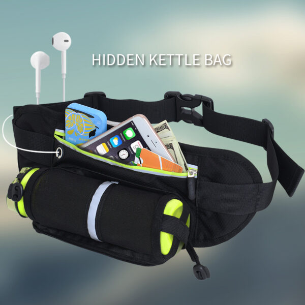 Custom logo running hiking cycling fanny pack black bum waist bag - Image 2