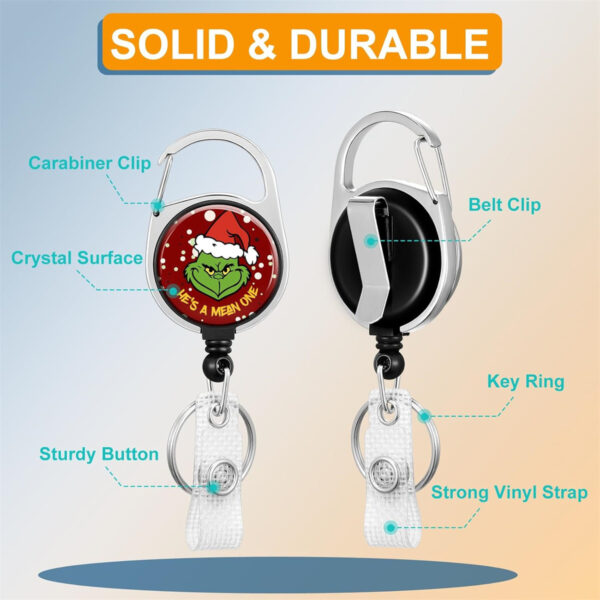 Retractable Badge Holder: Detachable Lanyard, Heavy Duty Reel - Image 4