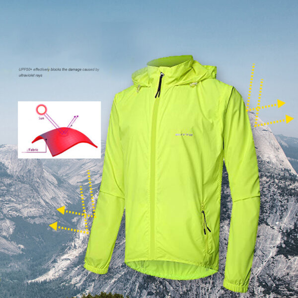 Men's Cycling Jacket: UV, Windproof, Waterproof, Removable Sleeves - Image 3