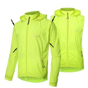 Men's Cycling Jacket: UV, Windproof, Waterproof, Removable Sleeves