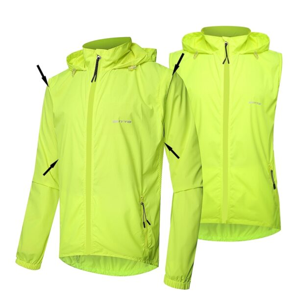 Men's Cycling Jacket: UV, Windproof, Waterproof, Removable Sleeves
