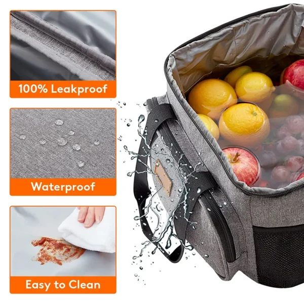 Custom Durable Cotton Canvas Lunch Cooler Bag - Eco-friendly Insulated - Image 2