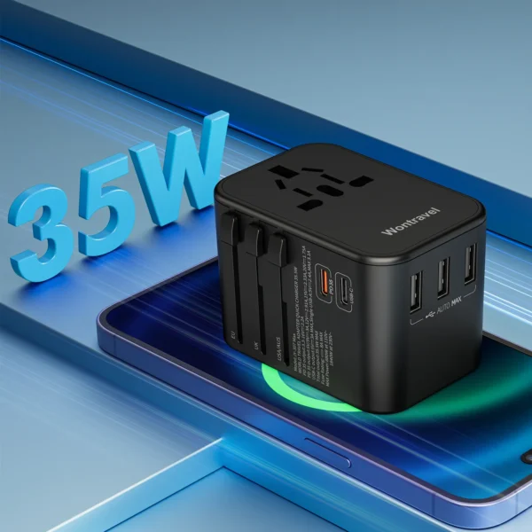 65W GaN Travel Charger - Universal Plug Adapter - Image 2