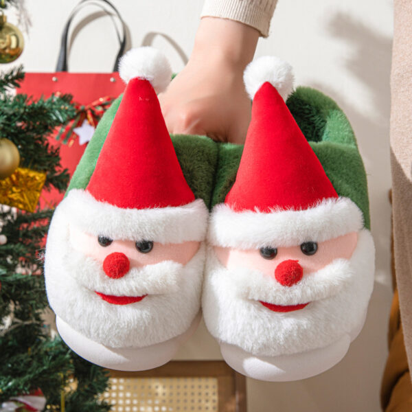 Cute Fluffy Christmas Slippers - Plush Reindeer & Santa - Image 2