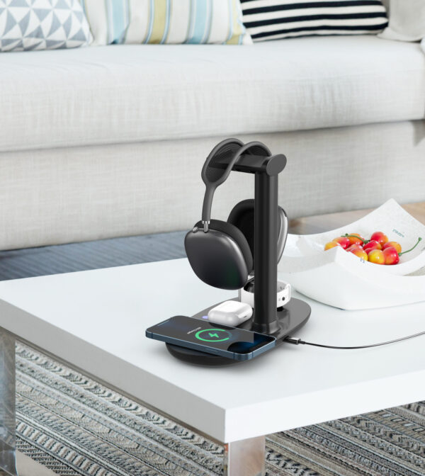 Gaming Headset Stand w/ Wireless Charger Pad - Image 3