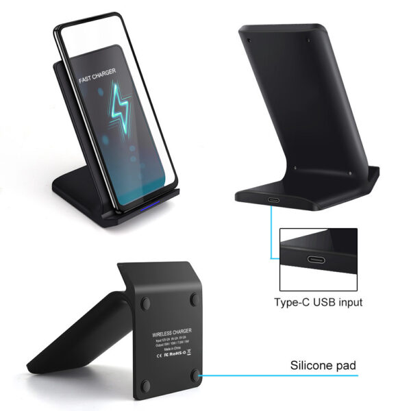 15W Wireless Charger Stand - Fast Charging Dock with LED - Image 4