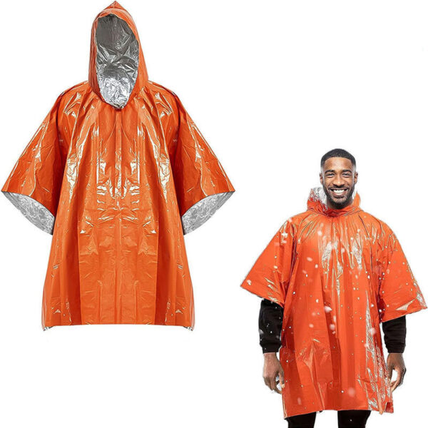 Emergency Mylar Blanket Poncho - Waterproof, Lightweight - Image 2